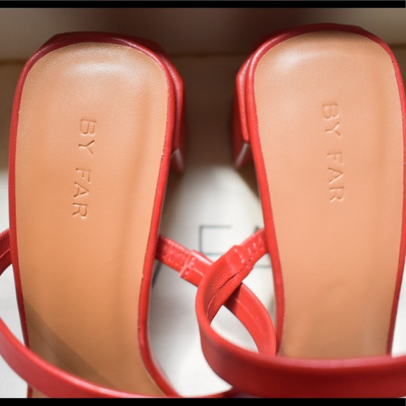 BY FAR Red Tanya Sandals ❤️ *NEW* - Picture 4 of 11